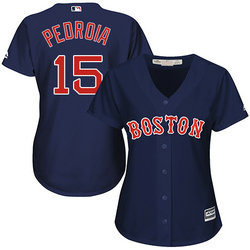 Women's Nike Boston Red Sox #15 Dustin Pedroia Blue MLB jersey