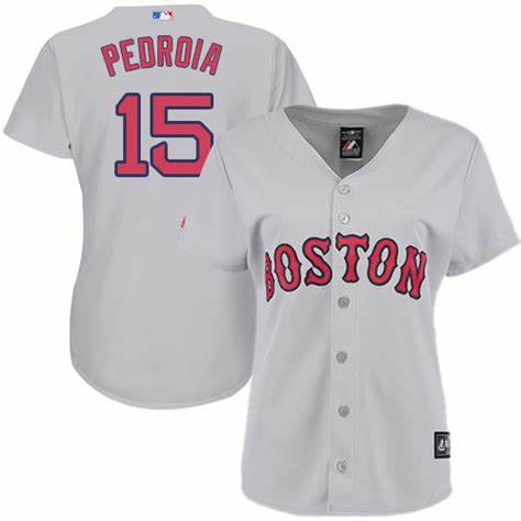 Women's Nike Boston Red Sox #15 Dustin Pedroia Gray MLB jersey