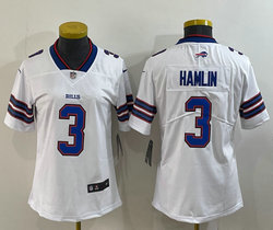 Women's Nike Buffalo Bills #3 Damar Hamlin White Vapor Untouchable Authentic Stitched NFL Jersey
