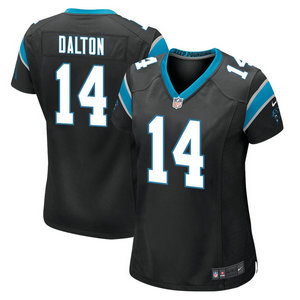 Women's Nike Carolina Panthers #14 Andy Dalton Black Vapor Untouchable Authentic Stitched NFL Jersey