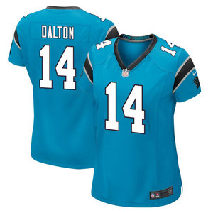 Women's Nike Carolina Panthers #14 Andy Dalton Blue Vapor Untouchable Authentic Stitched NFL Jersey