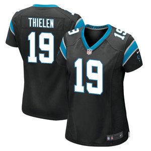 Women's Nike Carolina Panthers #19 Adam Thielen Black Vapor Untouchable Authentic Stitched NFL Jersey