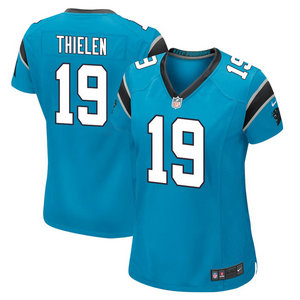 Women's Nike Carolina Panthers #19 Adam Thielen Blue Vapor Untouchable Authentic Stitched NFL Jersey
