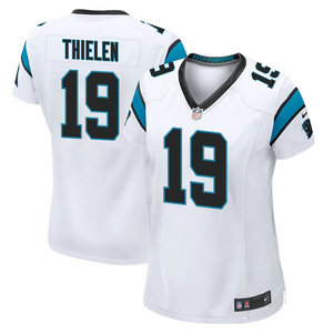 Women's Nike Carolina Panthers #19 Adam Thielen White Vapor Untouchable Authentic Stitched NFL Jersey