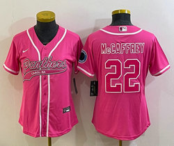 Women's Nike Carolina Panthers #22 Christian McCaffrey Pink Joint Authentic Stitched baseball jersey