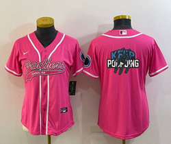 Women's Nike Carolina Panthers Pink Joint Big Logo Authentic Stitched baseball jersey