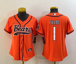 Women's Nike Chicago Bears #1 Justin Fields Orange Joint Authentic Stitched baseball jersey