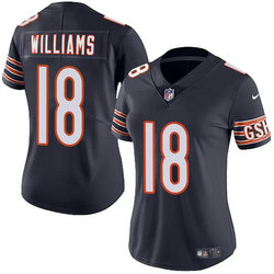 Women's Nike Chicago Bears #18 Caleb Williams Blue Vapor Untouchable Authentic Stitched NFL Jersey