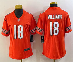 Women's Nike Chicago Bears #18 Caleb Williams Orange Vapor Untouchable Authentic Stitched NFL Jersey