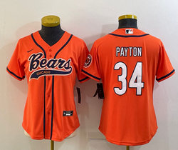 Women's Nike Chicago Bears #34 Walter Payton Orange Joint Authentic Stitched baseball jersey