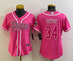 Women's Nike Chicago Bears #34 Walter Payton Pink Joint Authentic Stitched baseball jersey