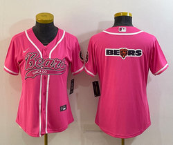 Women's Nike Chicago Bears Pink Joint Big Logo Authentic Stitched baseball jersey