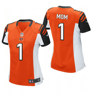 Women's Nike Cincinnati Bengals #1 Dad Orange 2021 Mother's Day Authentic Stitched NFL Jersey