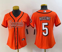 Women's Nike Cincinnati Bengals #5 Tee Higgins Orange Joint Authentic Stitched baseball jersey