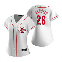 Women's Nike Cincinnati Reds #26 Raisel Iglesias White Authentic Stitched MLB Jersey