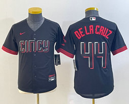 Women's Nike Cincinnati Reds #44 Elly De La Cruz Black City Authentic Stitched MLB Jersey