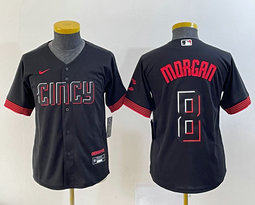 Women's Nike Cincinnati Reds #8 Joe Morgan Black 2023 City Authentic Stitched MLB jersey