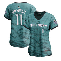 Women's Nike Cleveland Guardians #11 Jose Ramirez Teal 2023 All-Star Stitched Baseball Jersey