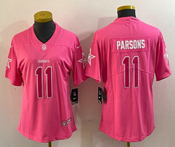 Women's Nike Dallas Cowboys #11 Micah Parsons Pink Rush Fashion Authentic Stitched NFL Jersey