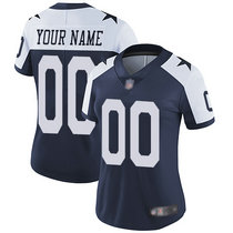 Women's Nike Dallas Cowboys Customized Blue Thanksgiving Limited Vapor Untouchable Authentic Stitched NFL Jerseys