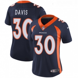 Women's Nike Denver Broncos #30 Terrell Davis Blue Vapor Untouchable Authentic Stitched NFL Jersey