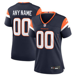 Women's Nike Denver Broncos Customized Navy 2024 F.U.S.E Authentic Stitched NFL Jersey