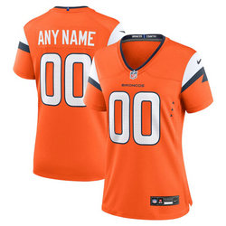 Women's Nike Denver Broncos Customized Orange 2024 F.U.S.E Authentic Stitched NFL Jersey