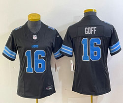 Women's Nike Detroit Lions #16 Jared Goff Black 2023 F.U.S.E. Authentic Stitched NFL Jersey