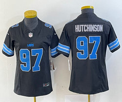 Women's Nike Detroit Lions #97 Aidan Hutchinson Black 2024 F.U.S.E. Authentic Stitched NFL Jersey