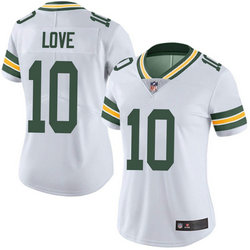 Women's Nike Green Bay Packers #10 Jordan Love White Vapor Untouchable Authentic Stitched NFL Jersey