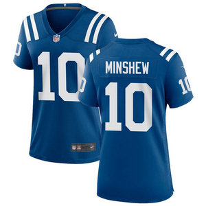Women's Nike Indianapolis Colts #10 Gardner Minshew Blue Vapor Untouchable Authentic Stitched NFL Jersey