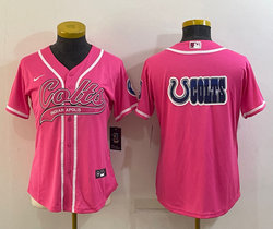 Women's Nike Indianapolis Colts Pink Joint Big Logo Authentic Stitched baseball jersey