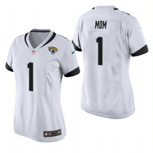 Women's Nike Jacksonville Jaguars #1 Dad White 2021 Mother's Day Authentic Stitched NFL Jersey