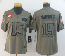 Women's Nike Kansas City Chiefs #15 Patrick Mahomes 2019 Salute To Service Authentic Stitched NFL jersey