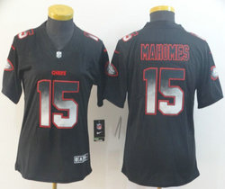 Women's Nike Kansas City Chiefs #15 Patrick Mahomes Black Smoke Fashion Vapor Untouchable Authentic Stitched NFL jersey