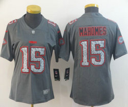 Women's Nike Kansas City Chiefs #15 Patrick Mahomes Gray Fashion Static Limited Authentic Stitched NFL Jersey