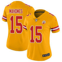 Women's Nike Kansas City Chiefs #15 Patrick Mahomes Yellow Inverted Legend Vapor Untouchable Authentic Stitched NFL jersey