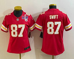 Women's Nike Kansas City Chiefs #87 Taylor Swift Red 2023 F.U.S.E With 2024 Super Bowl (LVIII ) patch Jersey