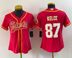 Women's Nike Kansas City Chiefs #87 Travis Kelce Red Joint Authentic Stitched baseball jersey
