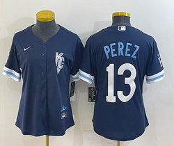 Women's Nike Kansas City Royals #13 Salvador Perez 2022 City Authentic stitched MLB jersey