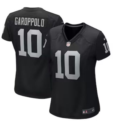 Women's Nike Las Vegas Raiders #10 Jimmy Garoppolo Black Vapor Untouchable Authentic Stitched NFL Jersey