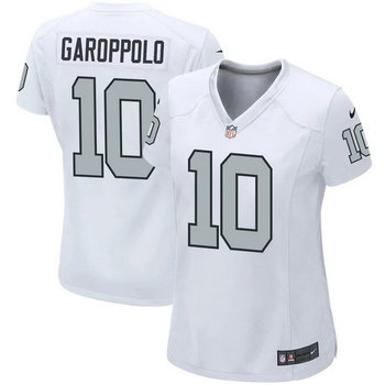 Women's Nike Las Vegas Raiders #10 Jimmy Garoppolo White Rush Vapor Untouchable Authentic Stitched NFL Jersey.jpg
