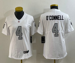 Women's Nike Las Vegas Raiders #4 Aidan O'Connell White Rush Stitched Football Jersey