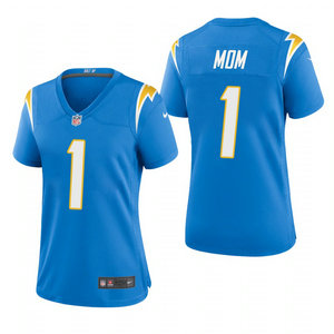 Women's Nike Los Angeles Chargers #1 Dad Blue 2021 Mother's Day Authentic Stitched NFL Jersey