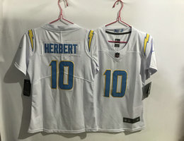 Women's Nike Los Angeles Chargers #10 Justin Herbert White Vapor Untouchable Authentic Stitched NFL Jersey