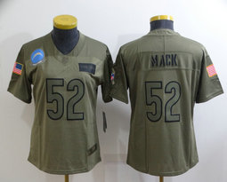 Women's Nike Los Angeles Chargers #52 Khalil Mack 2019 salute to service Authentic stitched NFL jersey