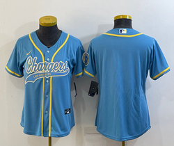 Women's Nike Los Angeles Chargers Blank Powder Blue Joint Authentic Stitched baseball jersey