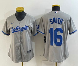 Women's Nike Los Angeles Dodgers #16 Will Smith Gray Los Angeles Authentic Stitched MLB Jersey