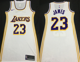 Women's Nike Los Angeles Lakers #23 Lebron James White Dress