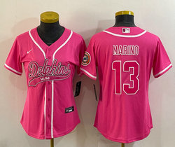 Women's Nike Miami Dolphins #13 Dan Marino Pink Joint Authentic Stitched baseball jersey